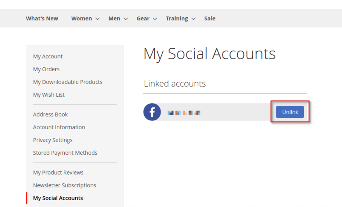 Unlink Social Account